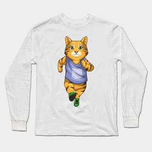 Cat Runner Running Sports Long Sleeve T-Shirt